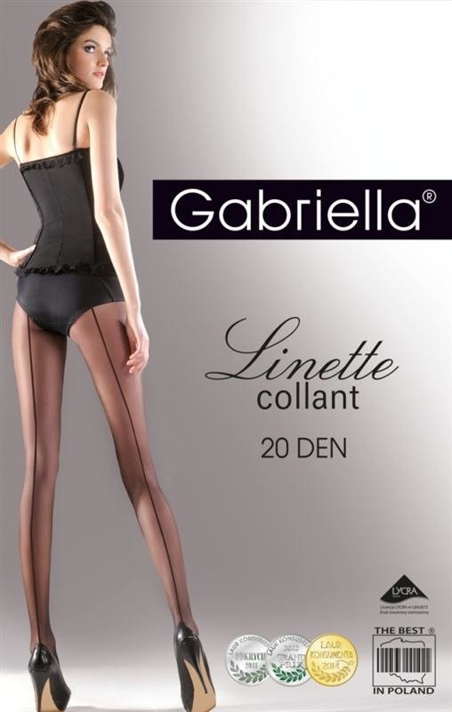 Czarne rajstopy Gabriella Linette ze szwem z tyłu.