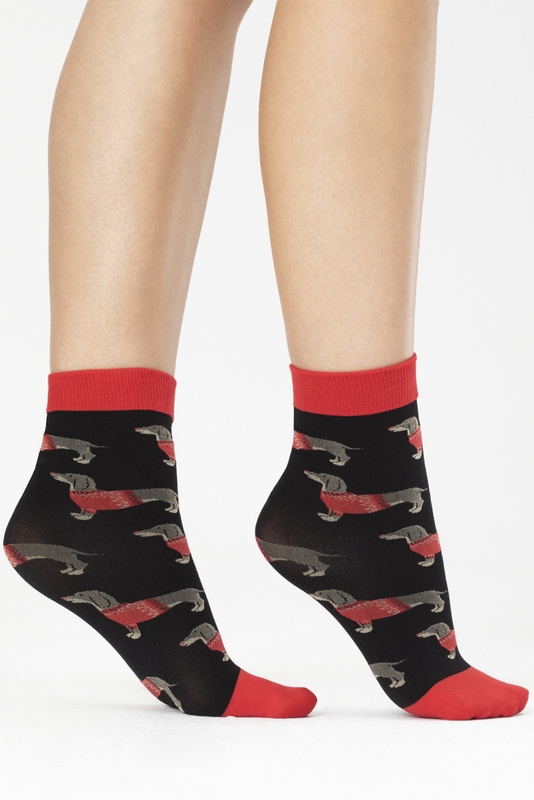 Skarpetki rajstopowe ze wzorem świątecznym Fiore XMAS PAL