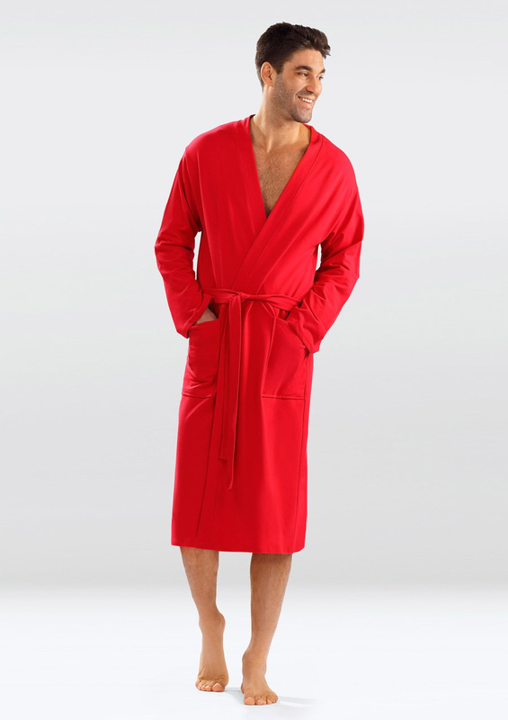 Bawełniany szlafrok/ podomka Męska Harry- niebieski- Dkaren