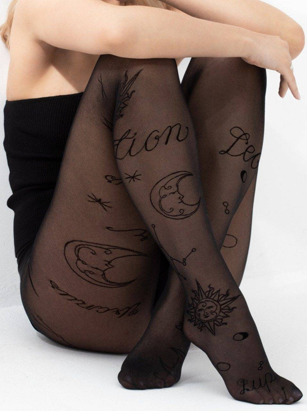 Rajstopy ze wzorem w księżyce Fiore ASTRO 30DEN