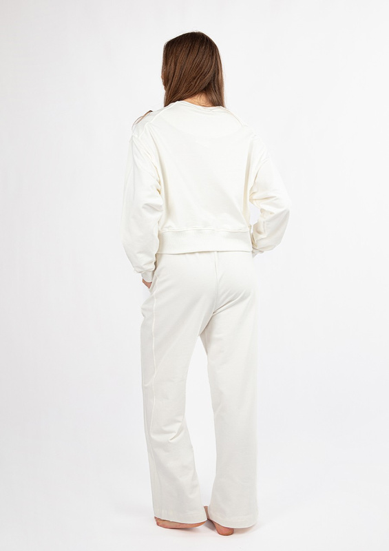 Bawełniany komplet dresowy DK-K-B23 - ecru Dkaren