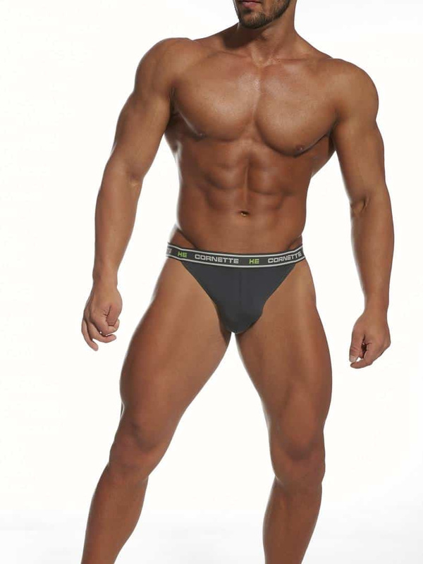 Czarne stringi męskie Cornette HE