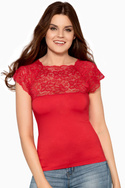 Ozdobna czerwona bluzka damska Babell ELINA