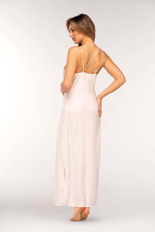 Długa elegancka halka ecru Unikat GINNY