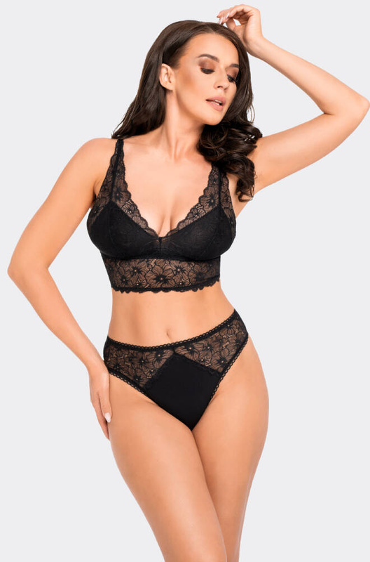 Koronkowe czarne figi damskie Babell 191