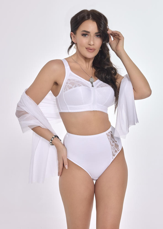 Miękki biały biustonosz zapinany z przodu Viki 586 ZUZA