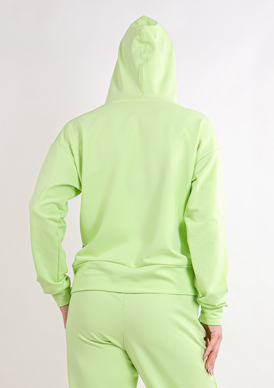 Modna bluza z kapturem DK-K-B8 - jasny zielony bawełna - Dkaren