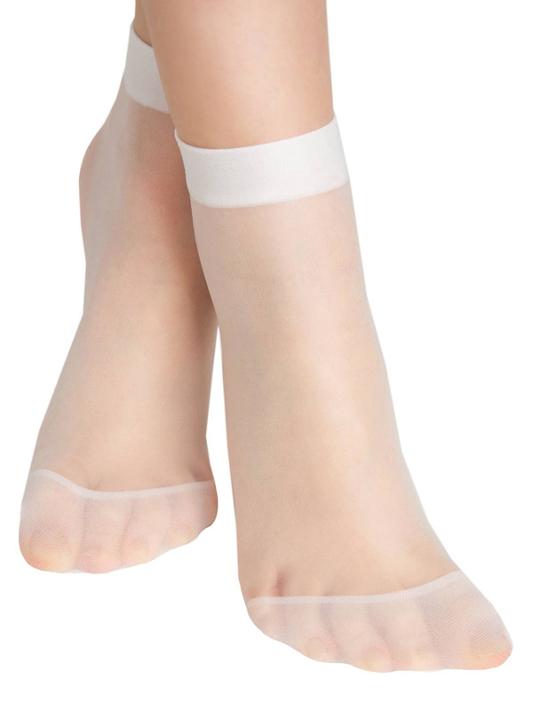 Białe gładkie skarpetki dziewczęce Noviti SM003 dwupak