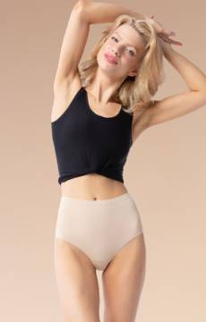 Wysokie, bezszwowe figi Julimex AMBER MAXI beżowe