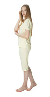 Damska dwuczęściowa piżama Matylda 3639 kremowy - Mewa