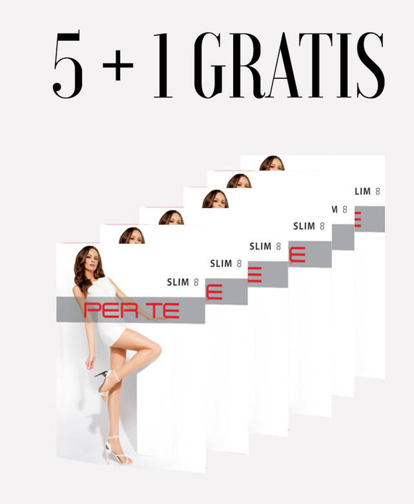 Super paka rajstop 5 + 1 gratis Perte Slim 8 den / ciemny beż