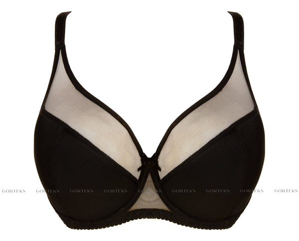 Półusztywniany biustonosz z tiulem w górnej części misek Gorteks ZARA/B3