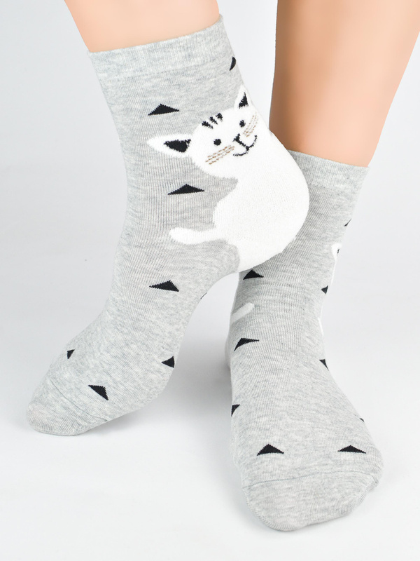 Skarpety bawełniane kot sb159 mix - Noviti