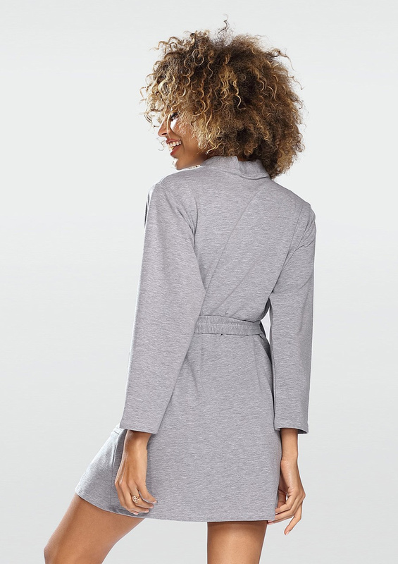 Szlafrok/Podomka bawełniana POLA - szary- Dkaren