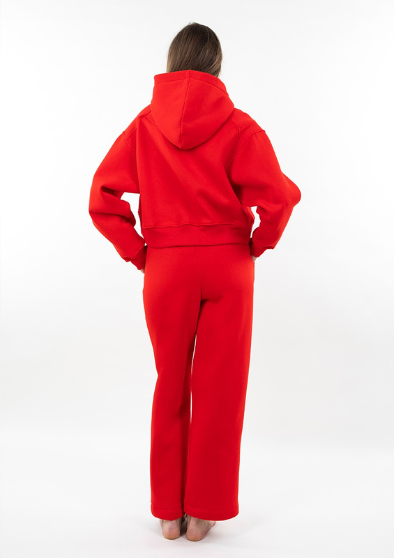 Ciepły komplet dresowy, bawełniany Dk-k-b15 czerwień Dkaren