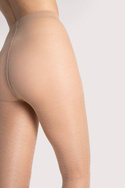 Beżowe rajstopy Fiore STEP UP w geometryczny wzór  15 DEN nude
