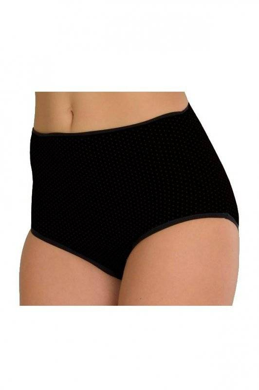 Gładkie wysokie bawełniane figi De Lafense CZARNY 018 Sara