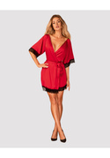 Seksowny czerwony szlafrok z koronką Obsessive Sensuelia