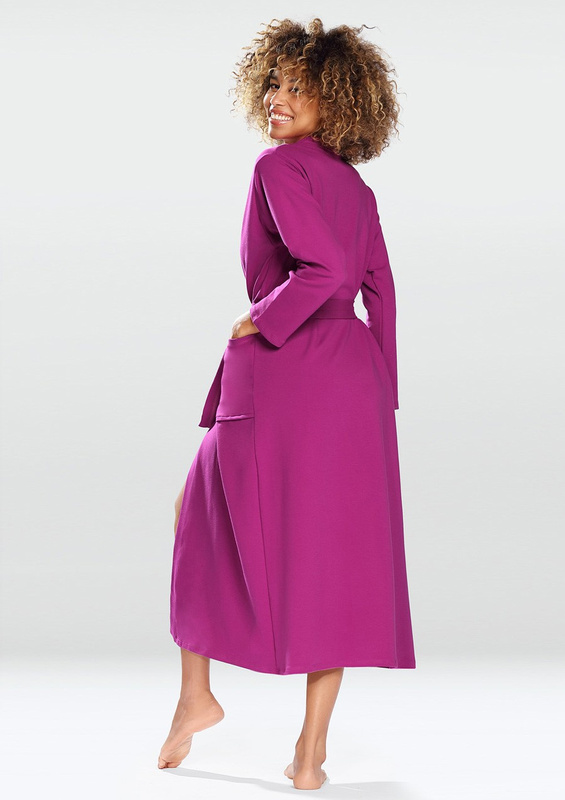 Bawełniany szlafrok/ podomka MELISSA - fuksja- Dkaren