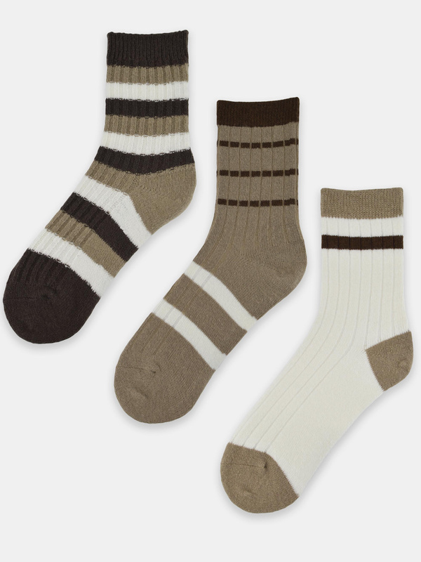 Skarpety damskie z wełną mix 6 par SB 138 tonacja beżowa - Noviti