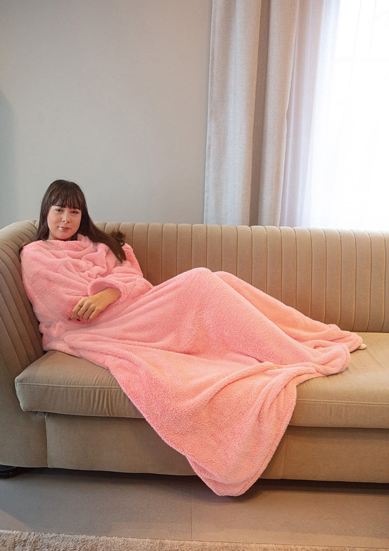 Koc z rękawami - puch granat - Dkaren