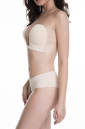 V!BRA Samonośny beżowy biustonosz do głębokich dekoltów Julimex