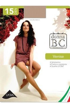 Włoskie rajstopy Donna BC - Venise 15den fumo || grafitowy