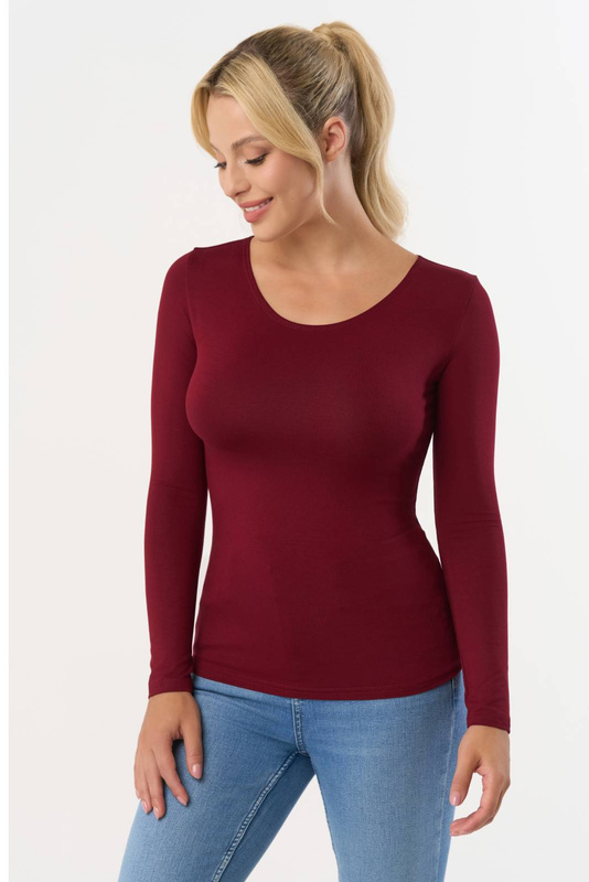 Bluzka damska Babell MANATI na długi rękaw BORDO