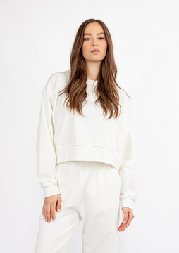 Bawełniana bluza dresowa DK-K-B23 - ecru Dkaren