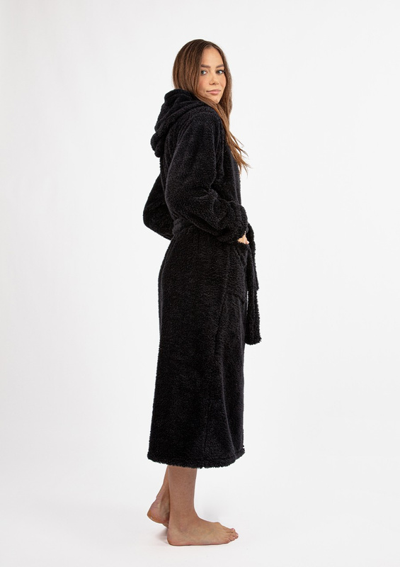 Szlafrok/Podomka DIANA DŁUGA - puch czarny - Dkaren