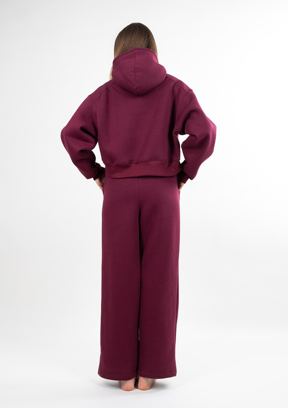 Ciepły komplet dresowy, bawełniany Dk-k-b15 bordo Dkaren