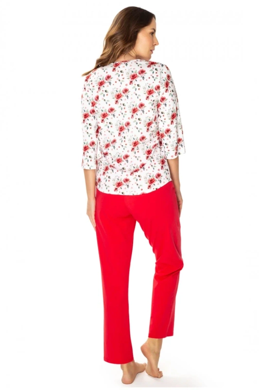 Bawełniana piżama damska Mewa Malina 6676