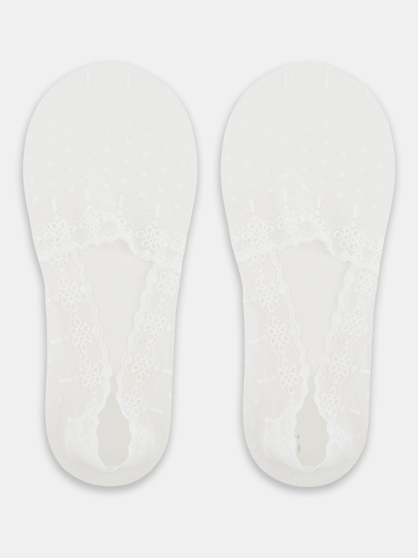 Stopki niskie koronka silikon ABS białe Noviti SN052