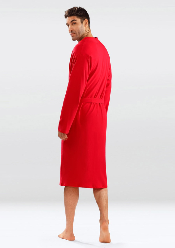 Bawełniany szlafrok/ podomka Męska Harry- niebieski- Dkaren