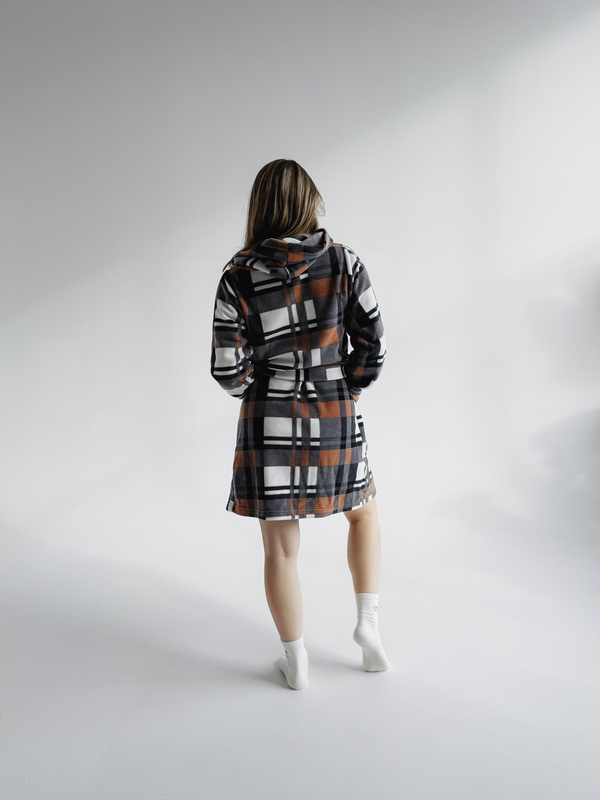 Cieplusi szlafrok z kapturem De Lafense 031 CAMEL