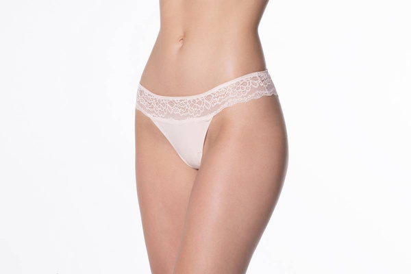 Koronkowe beżowe figi Julimex SALSA