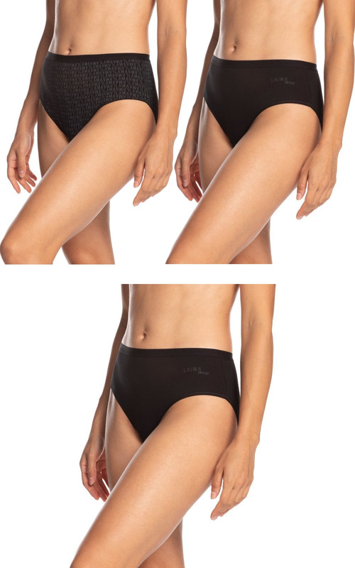 Bawełniane figi damskie Lama 3-pak Bikini - ciemne kolory