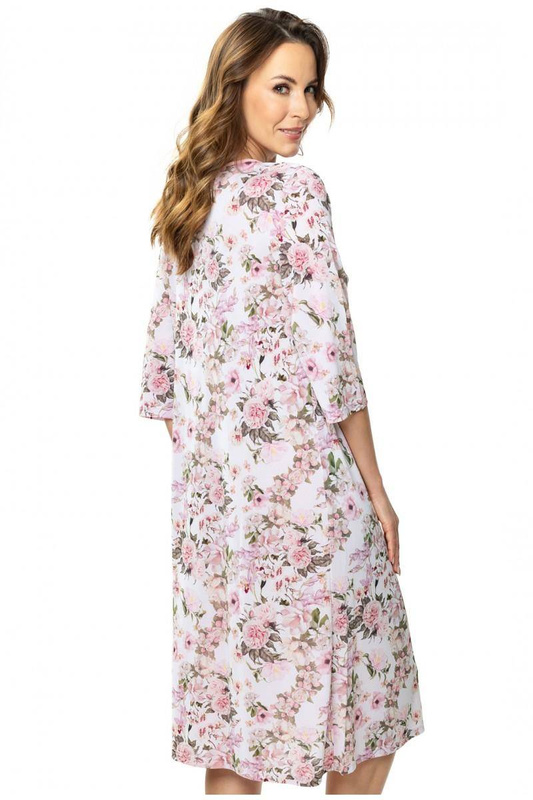 Długa koszula nocna Mewa 6442 POLA z jedwabiu Vistex