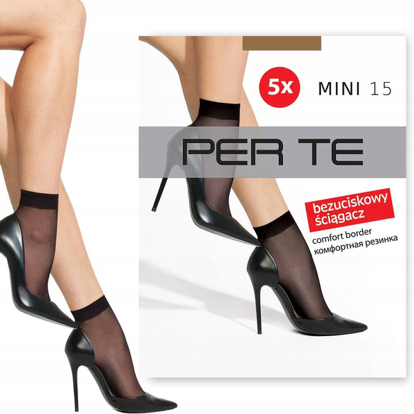Paczka elastycznych skarpetek rajstopowych Perte Mini 15 den  / 25 par 