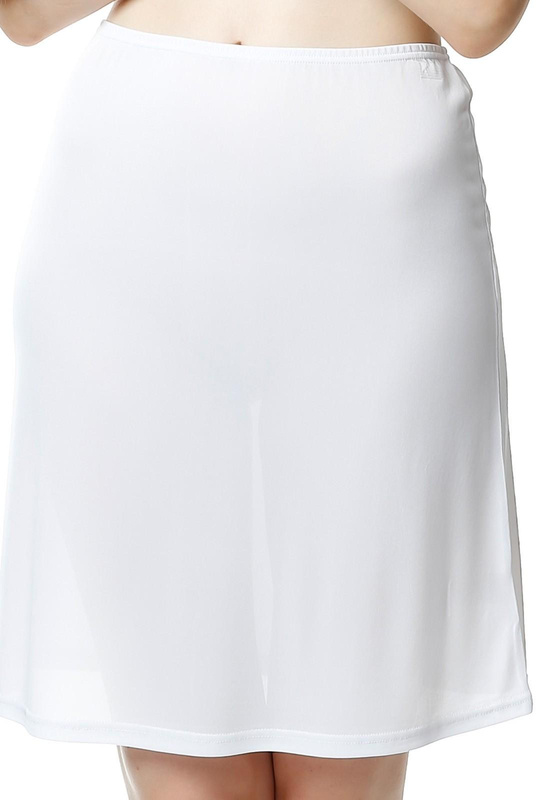 Klasyczna półhalka Luna gładka 6417 biały - Mewa