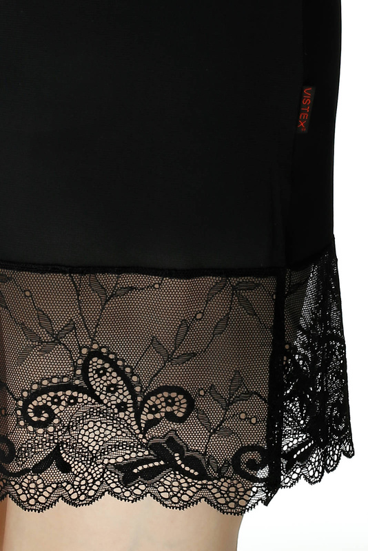 Krótka jedwabna półhalka z koronką pod spódnicę Mewa 6380