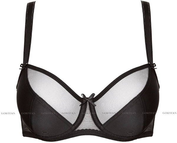 Miękki czarny biustonosz z fiszbinami Gorteks Zara/B2/V2