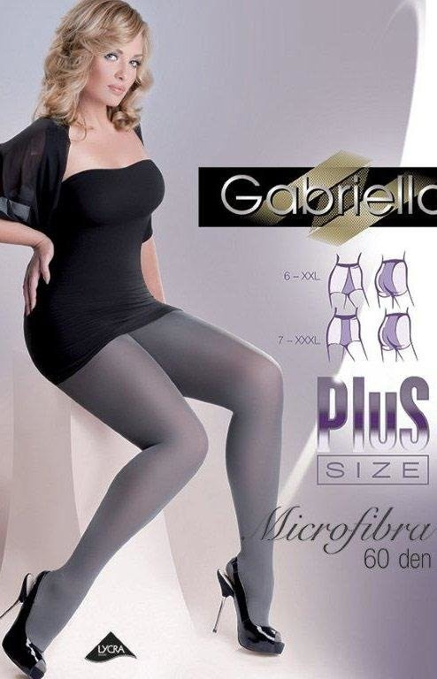 Rajstopy damskie Gabriella mikrofibra 60den - PLUS SIZE czarne