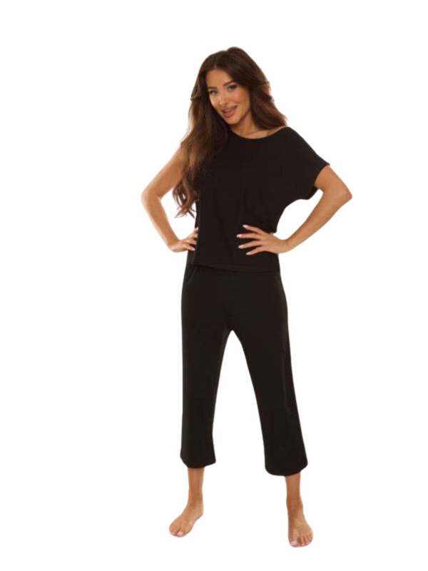 Koszulka ze spodniami 7/8 De Lafense 696 Freya w kolorze czarnym