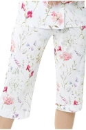 Jedwabne wzorzyste spodnie 3/4 Mewa Flores 6535
