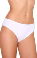 Białe bawełniane gładkie figi damskie Lama - 400 Bikini