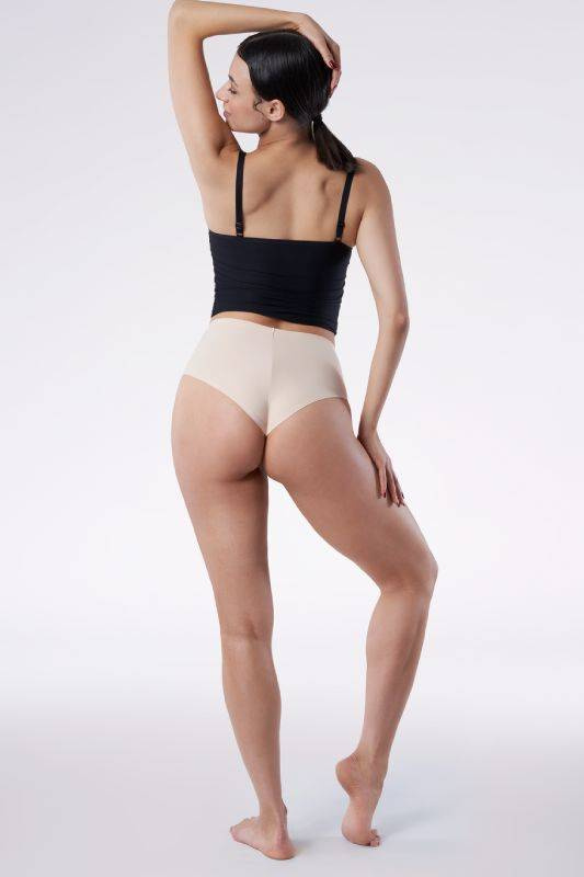 Gładkie bezszwowe beżowe figi Julimex BRASIL MAXI