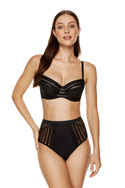 Czarny usztywniany biustonosz Gorteks LUNA/B4 w paski