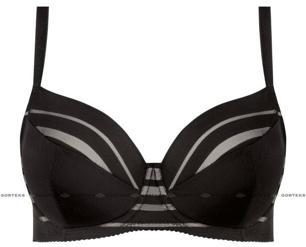 Czarny usztywniany biustonosz Gorteks LUNA/B4 w paski