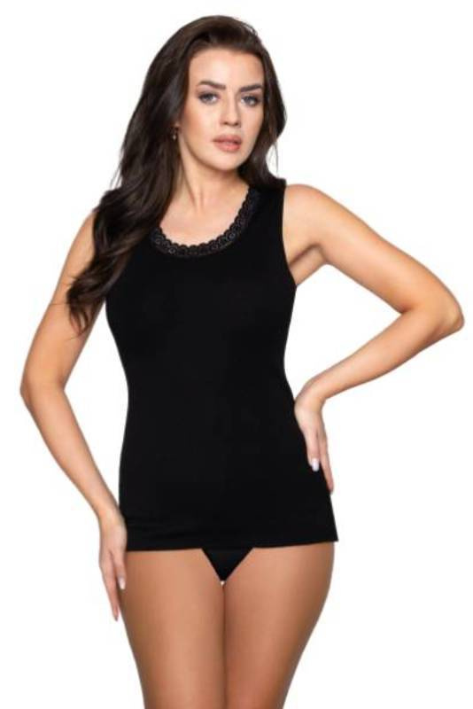 Bawełniana czarna koszulka damska Babell MICHALINA